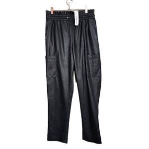 N:PHILANTHROPY‎ Morena Vegan Leather Paperbag Tie Waist Pants Black M NWT